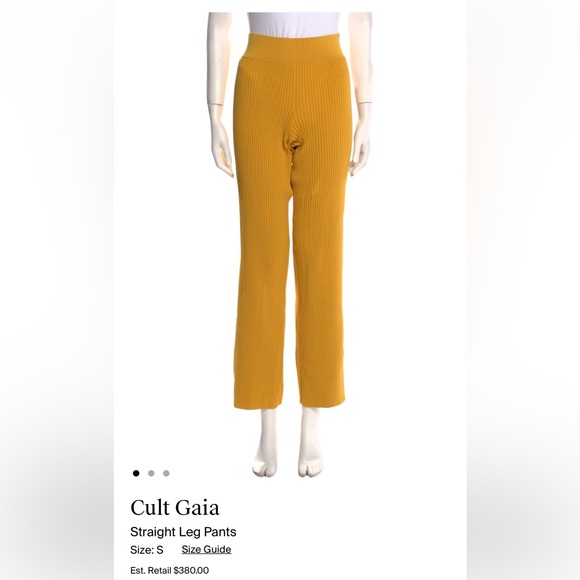 NWT Cult Gaia Jada Knit Pant in Marigold - Picture 1 of 3